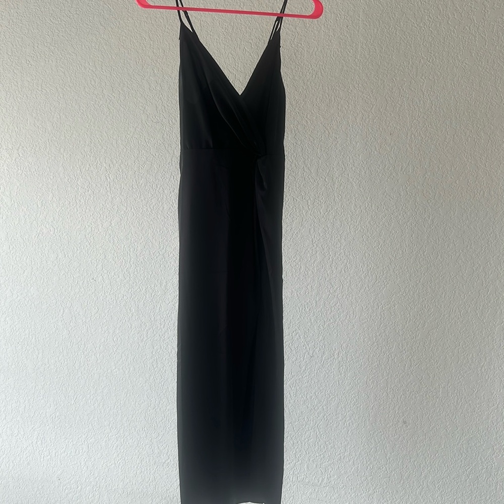 ASTR Black MidLength Silk Dress